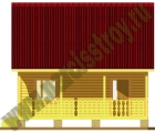 Дом 6*6 из бруса с мансардой и террасой фасад-2
