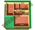 Аляска - проект каркасного двухэтажного дома 9*9 /// 3D план 2-го этажа