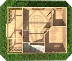 Дом из бруса "Смоленск" /-/ Схема 1-го этажа (3D)
