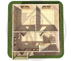 Дом с мансардой и крыльцом "калуга" /-/ 3D план 1-го этажа